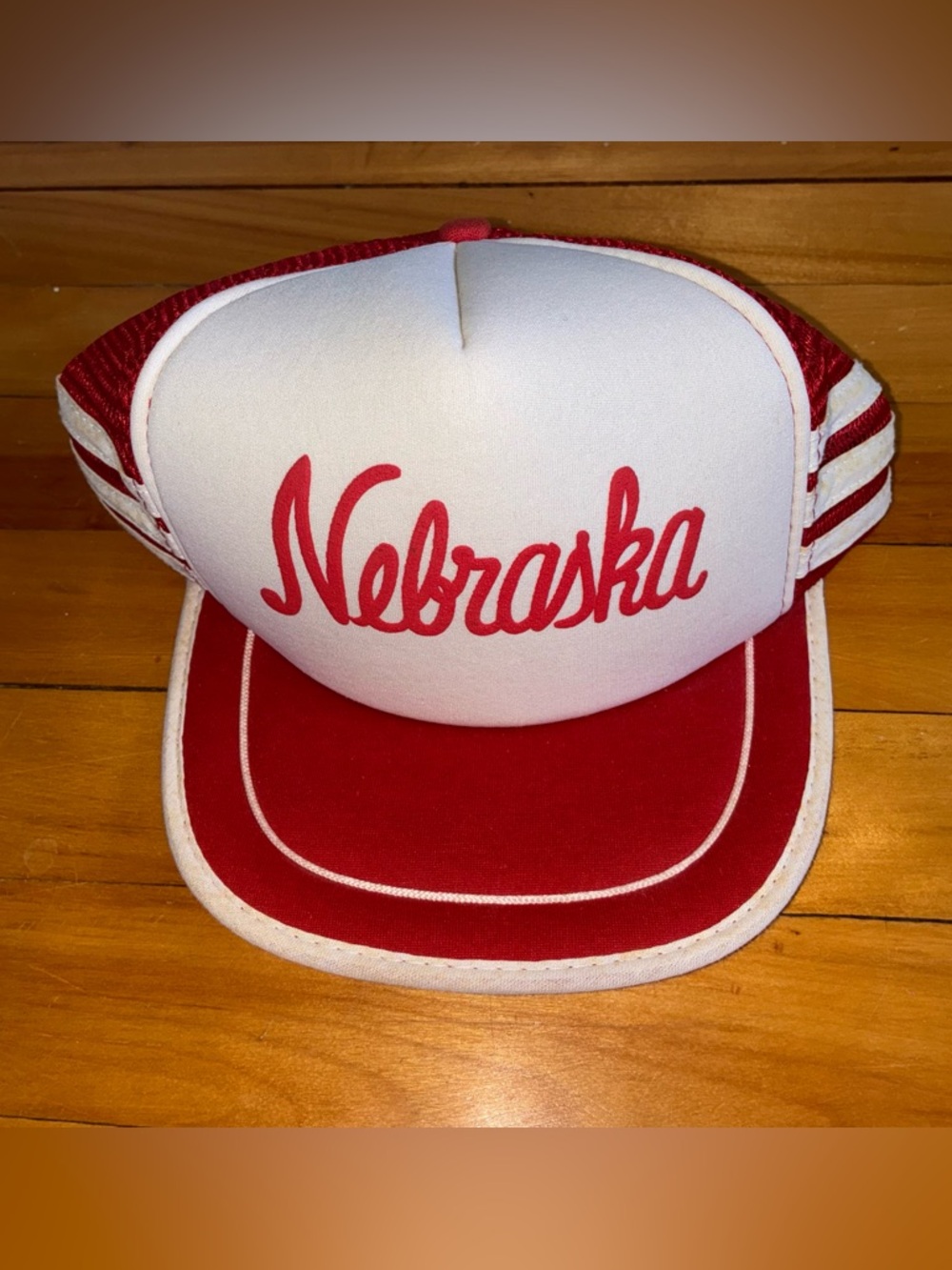VTG Nebraska Cornhuskers Snapback Hat Big Red San Sun Large Trucker